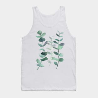 Watercolor, eucalyptus, leaves, botanical, painting, green Tank Top